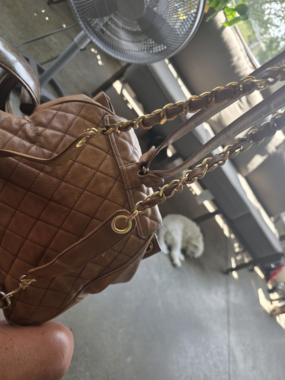 CHANEL Quilted Brown Leather Backpack with Gold CC Emblem - Picture 6 of 16